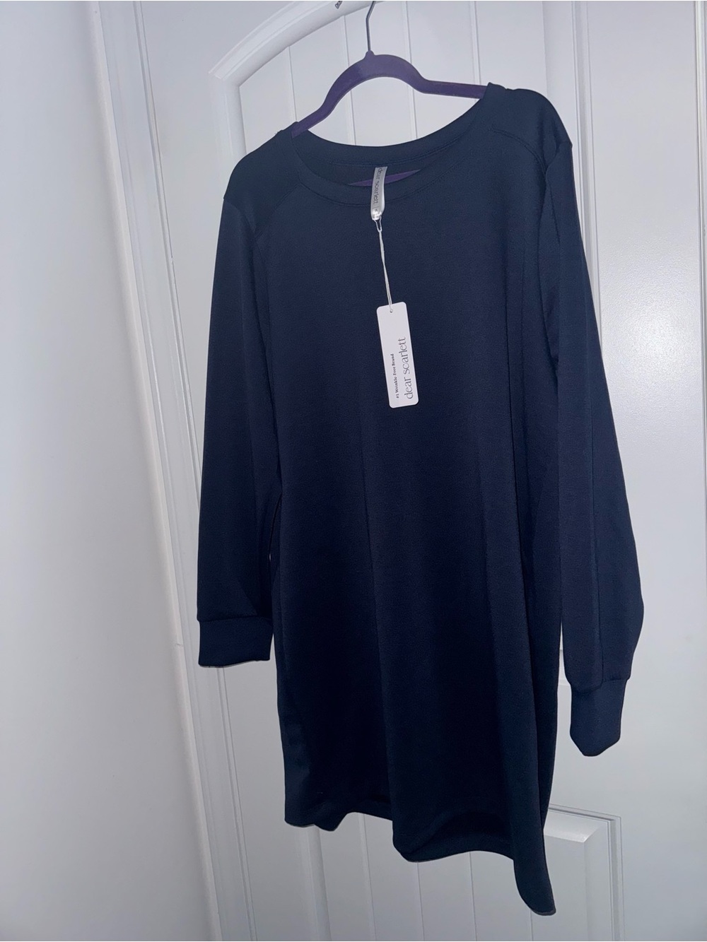 NWT Dear Scarlett Milan Navy Stretch Shift Dress 3X